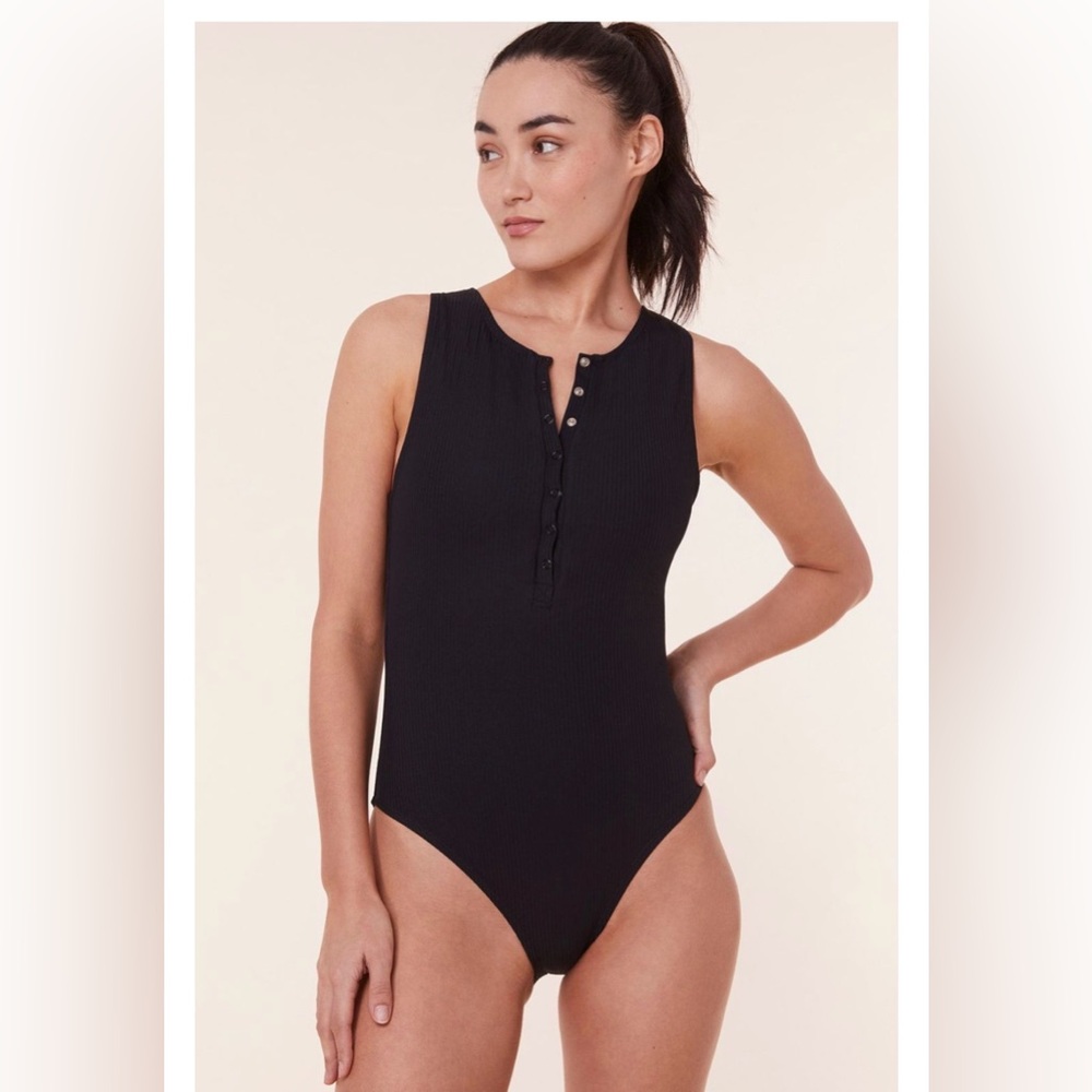 Andie Swim The Malibu Swimsuit in Ribbed Black